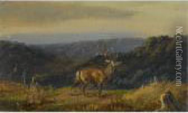 Flokkens Herre (lord Of The Herd) Oil Painting - Thomas Fearnley