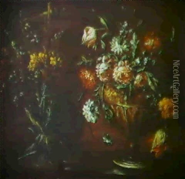 Blomsterstycke Oil Painting - Jean-Baptiste Monnoyer