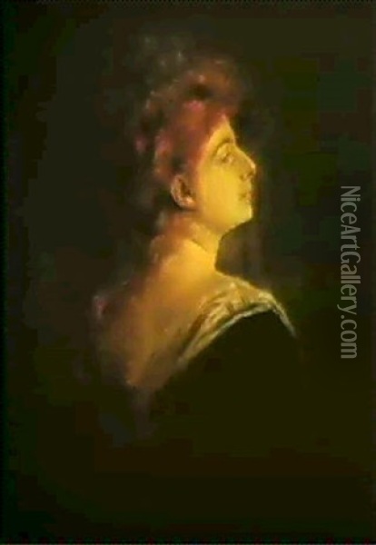 Lily Merk Oil Painting - Franz Seraph von Lenbach