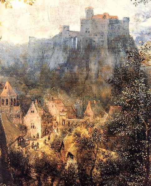 Magpie on the Gallow (detail) 1568 2 Oil Painting - Jan The Elder Brueghel