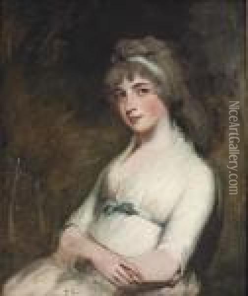 Portrait Of Anne Oil Painting - John Hoppner