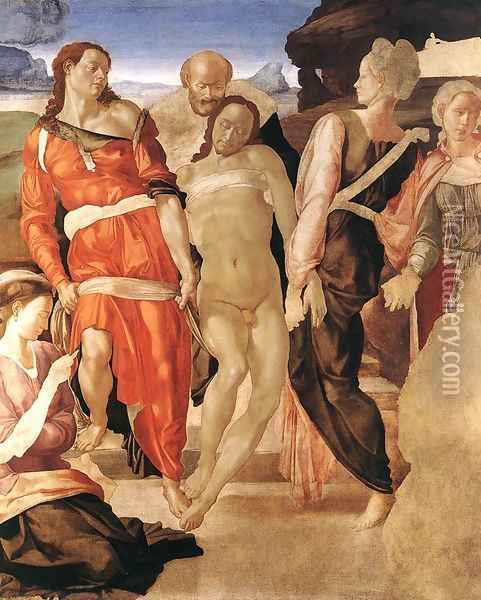 Entombment c. 1510 Oil Painting - Michelangelo Buonarroti