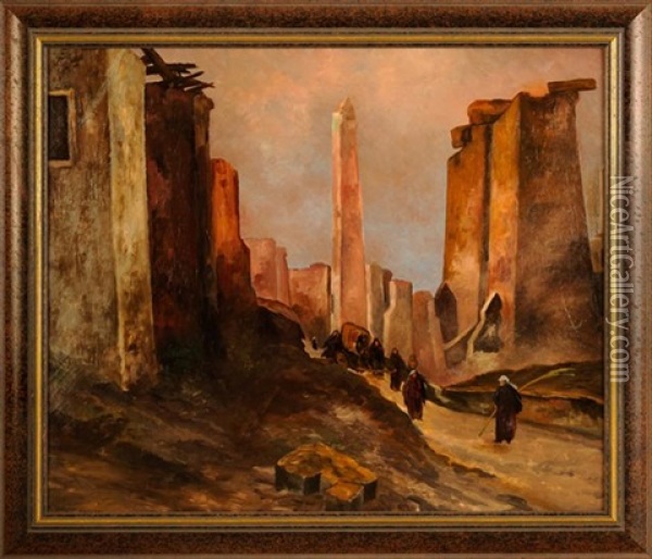 Tempelstadt In Morgenstimmung Oil Painting - Lothar Rudolf Meilinger