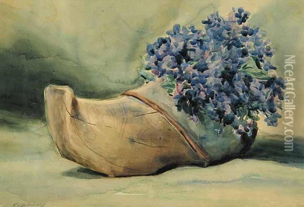 Untitled - Wooden Shoe Planter Oil Painting - Frank Townsend Hutchens