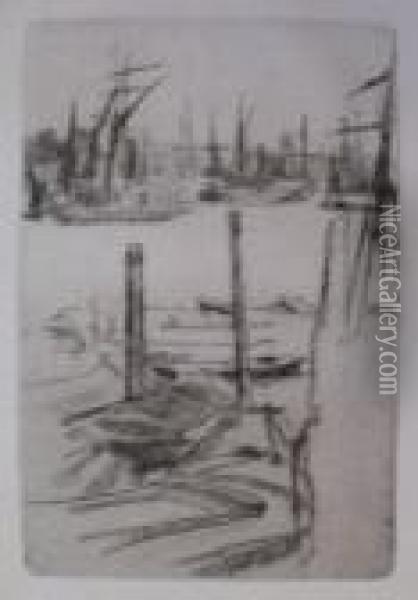 Wapping (the Tiny Pool) Oil Painting - James Abbott McNeill Whistler