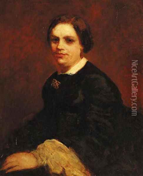 Portrait of Mademoiselle Millau Oil Painting - Adolphe Joseph Thomas Monticelli