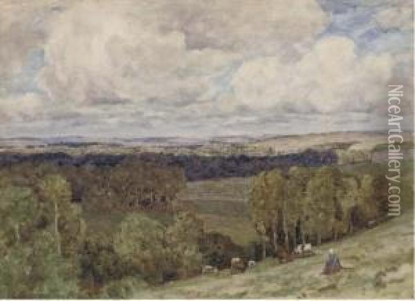 The Valley, Montreuil Oil Painting - Herbert Hughes Stanton