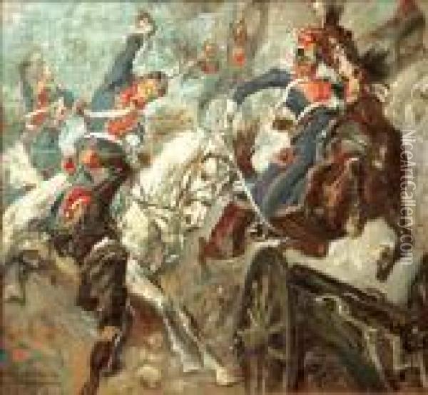 Somosierra, 1808 Oil Painting - Stanislaw Batowski-Kaczor