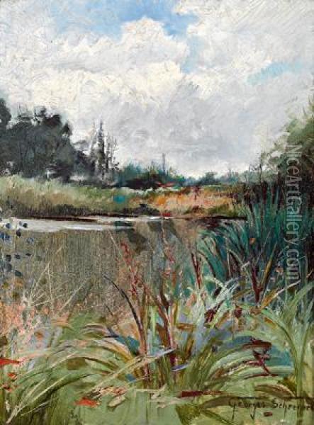 Teichlandschaft Oil Painting - Georges Schreiber