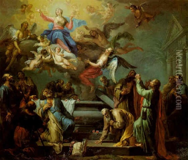 The Assumption Of The Virgin Oil Painting - Franz Christoph Janneck