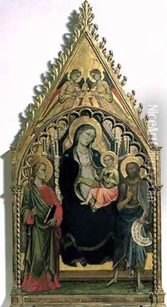 Madonna and Child with St Philip and St John the Baptist Oil Painting - di Nardo Mariotto