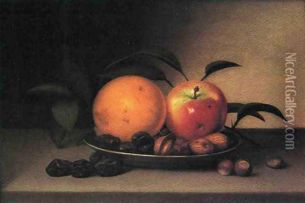 Fruits and Nuts in a Dish Oil Painting - Raphaelle Peale