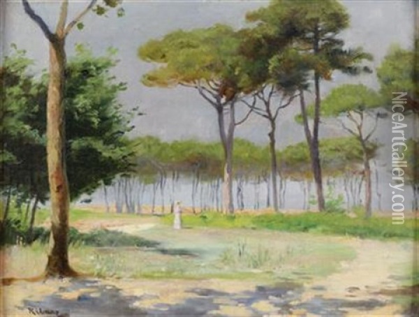 Spaziergang Im Pinienhain Oil Painting - Rudolf Ribarz