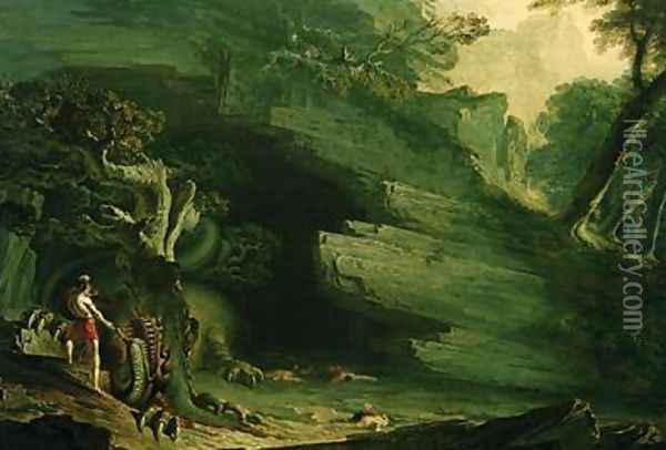 Cadmus and the Dragon Oil Painting - John Martin