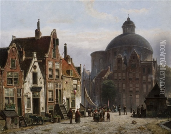 A View Of The Koepelkerk In Amsterdam Oil Painting - Willem Koekkoek