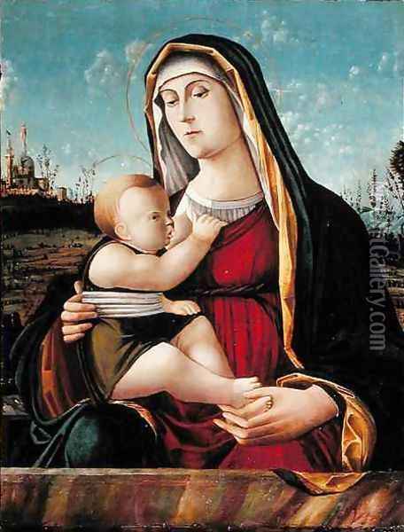 Madonna and Child with Saints and a Donor, 1504 Oil Painting - da Venezia Pasqualina