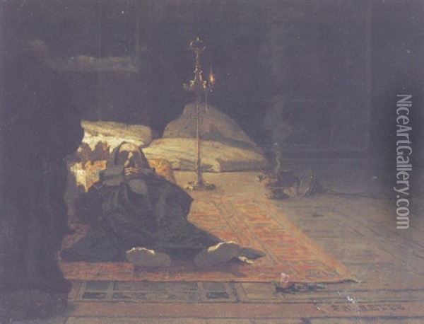 Frate Morto Oil Painting - Giacomo Favretto