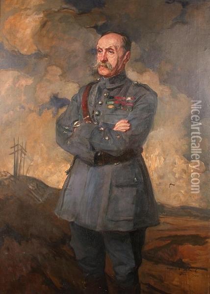 Portrait Of Marshall Foch Oil Painting - Jacques-Emile Blanche