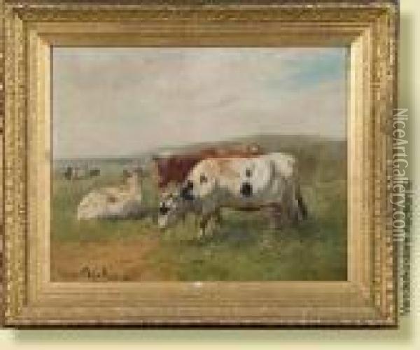 Vaches Au Pre Oil Painting - Paul Henry Schouten