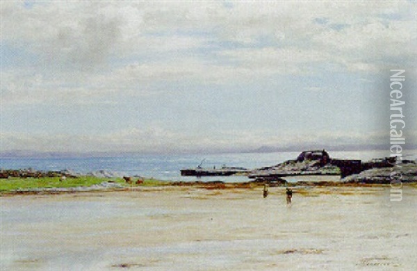 Figures On A Beach Oil Painting - Joseph Henderson
