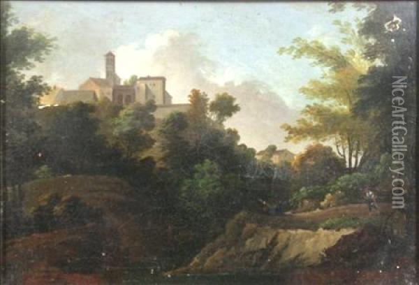 Hilltop Abbey Oil Painting - Francesco Zuccarelli
