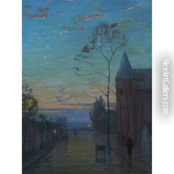 Paris At Night Oil Painting - William Greason
