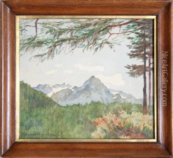 Untitled - Mountain Landscape Oil Painting - Regnault Sarazin