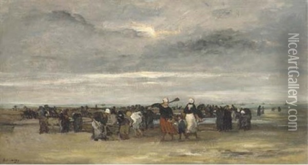 Les Mouillieres A Villiers En Normandie Oil Painting - Karl Pierre Daubigny