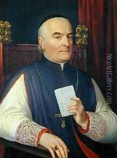 Portrait of Monsignor Ferdinando Baldanzi Archbishop of Siena 1856 Oil Painting - Antonio Marini