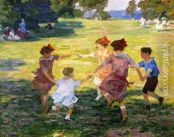 Ring Around the Rosie, 1910-15 Oil Painting - Edward Henry Potthast