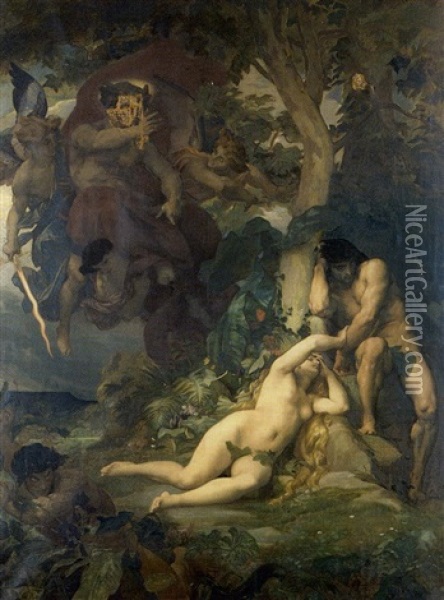 Adam Et Eve, Le Paradis Perdu Oil Painting - Alexandre Cabanel