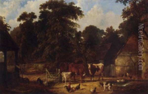 Farmyard Friends Oil Painting - Samuel Joseph Clark