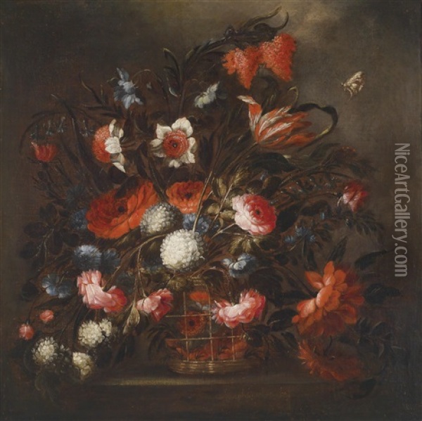 Ein Blumenstillleben Oil Painting - Jose De Arellano