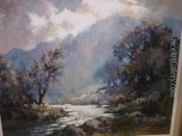 Showery Weather, Glengarrif Oil Painting - Alfred G., H., Or Sr Vickers