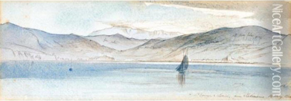 St Erenzo And Lerici From Palmaria, Gulf Of Spezia Oil Painting - Edward Lear
