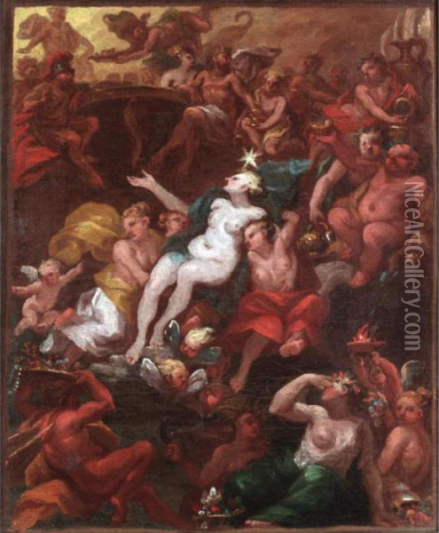 The Gods Of Olympus Oil Painting - Sir James Thornhill