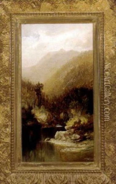 Mountain River Oil Painting - Harrison Bird Brown