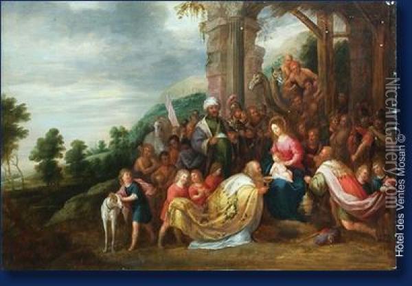 Adoration Des Rois Mages Oil Painting - Cornelis de Baellieur