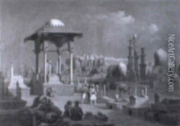 Die Konigsgraber Vor Den Toren Kairos Oil Painting - Hubert Sattler