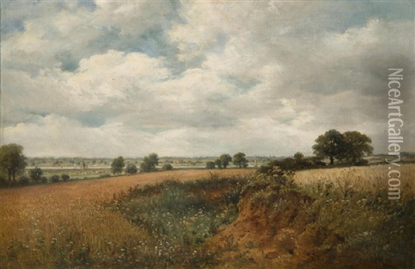 View Of The Deben At Waldringfield Oil Painting - John Moore Of Ipswich
