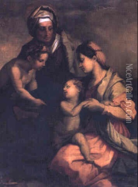 Maria Med Jesusbarnet, Den Hellige Elisabeth Og Den Lille Johannes D+beren Oil Painting - Andrea Del Sarto