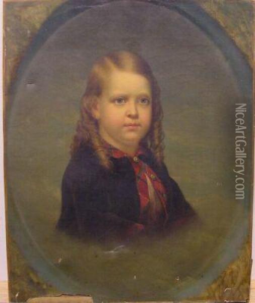 Portrait Of A Young Claudius Monell Roome Oil Painting - Charles Hine