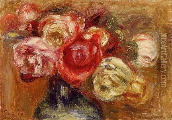 Vase of Roses Oil Painting - Pierre Auguste Renoir