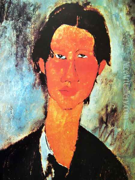 Portrait of Chaim Soutine (detail) Oil Painting - Amedeo Modigliani