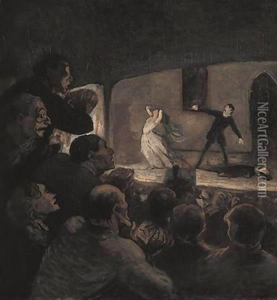The Drama Oil Painting - Honore Daumier
