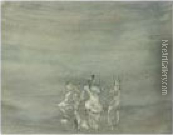 Clair De Lune Oil Painting - Jules Pascin