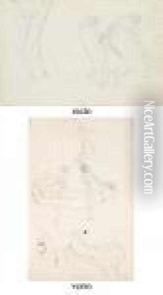 Etude De Personnages D'apres Le 
Tombeau Des Medicis (recto); Etudede Personnages D'apres La Pieta De 
Michel-ange (verso) Oil Painting - Auguste Rodin
