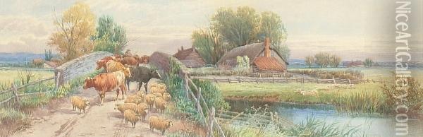 The Homeward Journey, Near Arundel, Sussex Oil Painting - Thomas, Tom Rowden