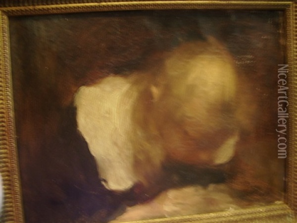 Enfant A La Lecture Oil Painting - Eugene Carriere