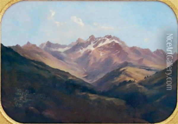 Vue De Montagne Oil Painting - Antoine Claude Ponthus-Cinier